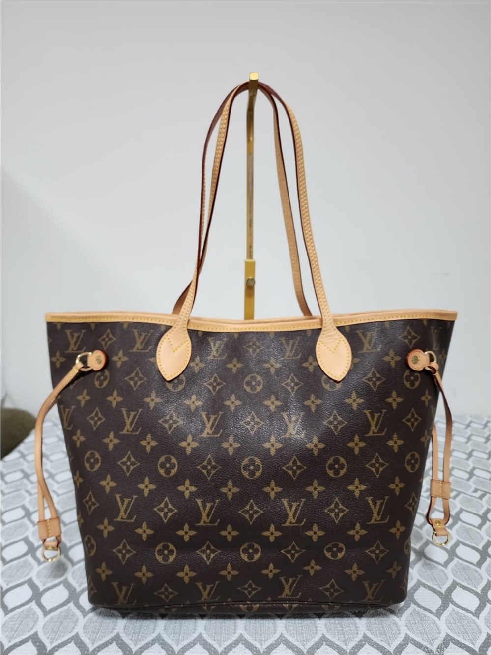 LOUIS VUITTON Monogram Canvas Neverfull MM Tote Bag Brown/Beige - Picture 6 of 16